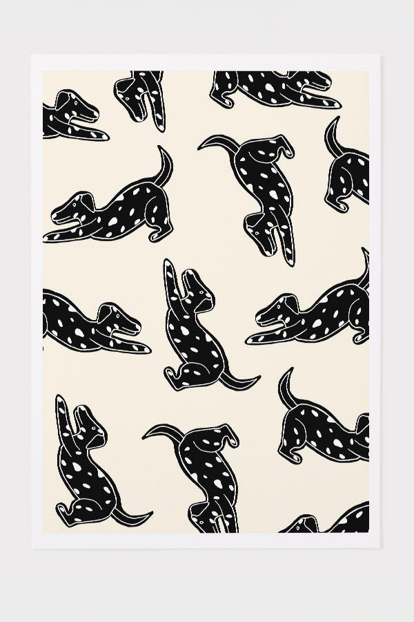 
                  
                    Two Tone Dalmatian Scatter Art Print Poster (Cream) | Harper & Blake
                  
                