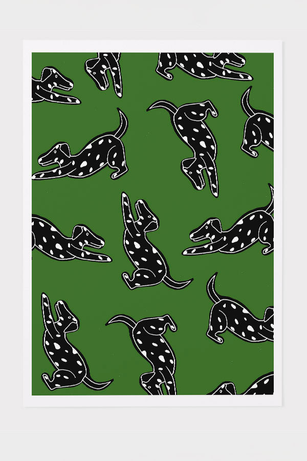 
                  
                    Two Tone Dalmatian Scatter Art Print Poster (Green) | Harper & Blake
                  
                