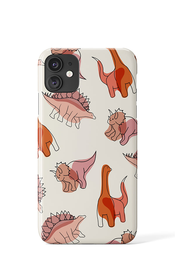 Dinosaur Colour Line Art Phone Case (Red)