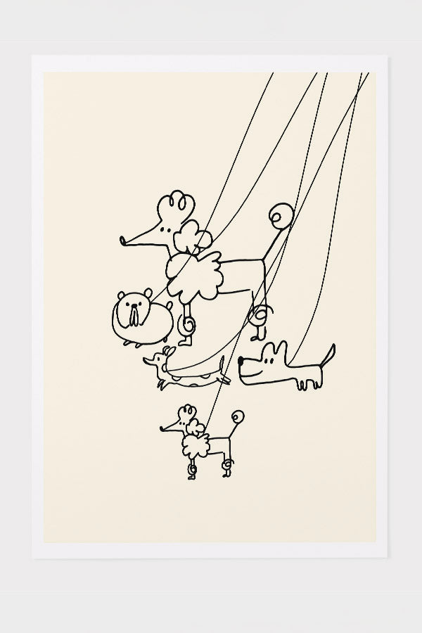 
                  
                    Doodle Dogs on Lead Art Print Poster (Cream) | Harper & Blake
                  
                