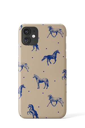 
            
                Load image into Gallery viewer, Dotty Horses Phone Case (Tan Blue) Tech Cases - Harper &amp;amp; Blake
            
        
