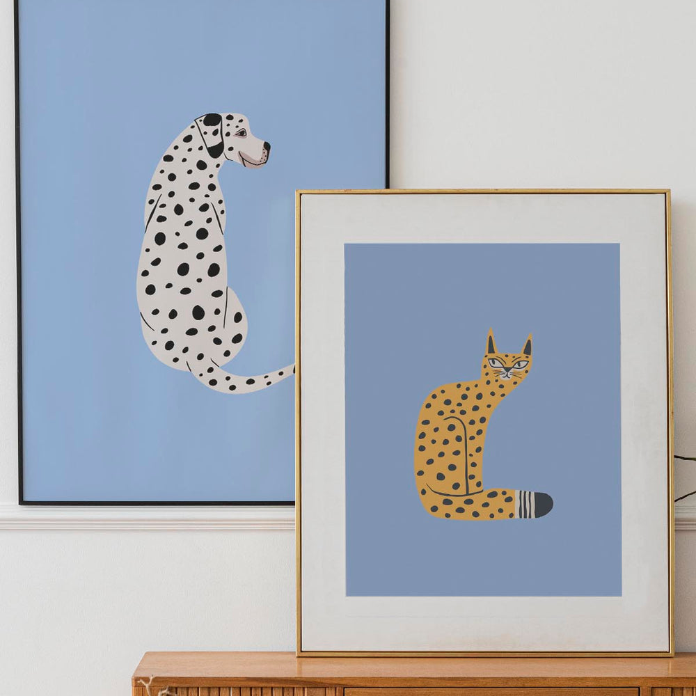 
                  
                    Bold Graphic Cat Art Print Poster (Blue) | Harper & Blake
                  
                