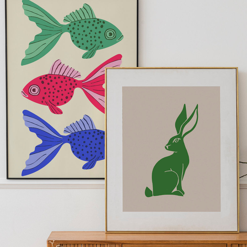 
                  
                    Bold Graphic Three Goldfish Art Print Poster (Off White) | Harper & Blake
                  
                