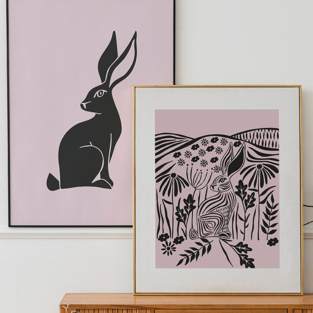 
                  
                    Flower Rabbit Print Poster (Baby Pink) | Harper & Blake
                  
                