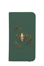 Floral Bee Gold Lux Wallet Phone Case (Green & Gold)