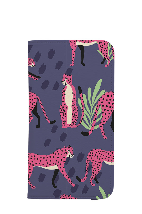Cheetah Pattern by BlueLela Wallet Phone Case (Purple)