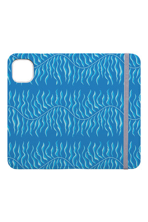 
            
                Load image into Gallery viewer, Blue Wavy Leaves By Chris Jorge Wallet Phone Case (Blue) | Harper &amp;amp; Blake
            
        