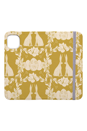 
            
                Load image into Gallery viewer, Easter Bunnies by Lucia from DEINKI Wallet Phone Case (Mustard) | Harper &amp;amp; Blake
            
        