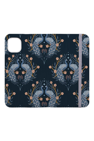 
            
                Load image into Gallery viewer, Folk Peacock by Lucia from DEINKI Wallet Phone Case (Blue) | Harper &amp;amp; Blake
            
        