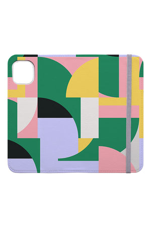 Futuristic Polygons Bauhaus by Belavi Design Wallet Phone Case (Pastel) | Harper & Blake