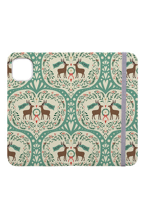 
            
                Load image into Gallery viewer, Merry Christmas Deer by Lucia from DEINKI Wallet Phone Case (Mint) | Harper &amp;amp; Blake
            
        