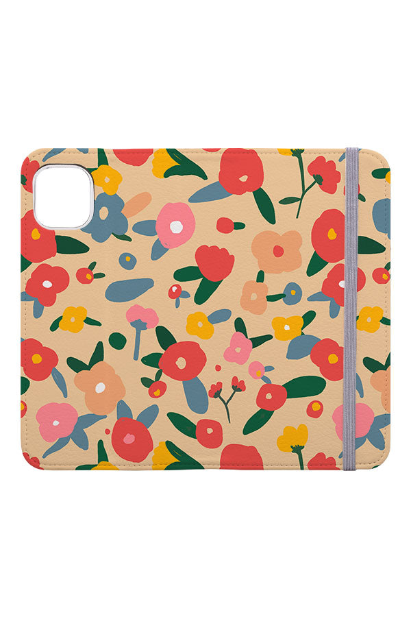 Scandi Flowers by Belavi Design Wallet Phone Case (Beige) | Harper & Blake