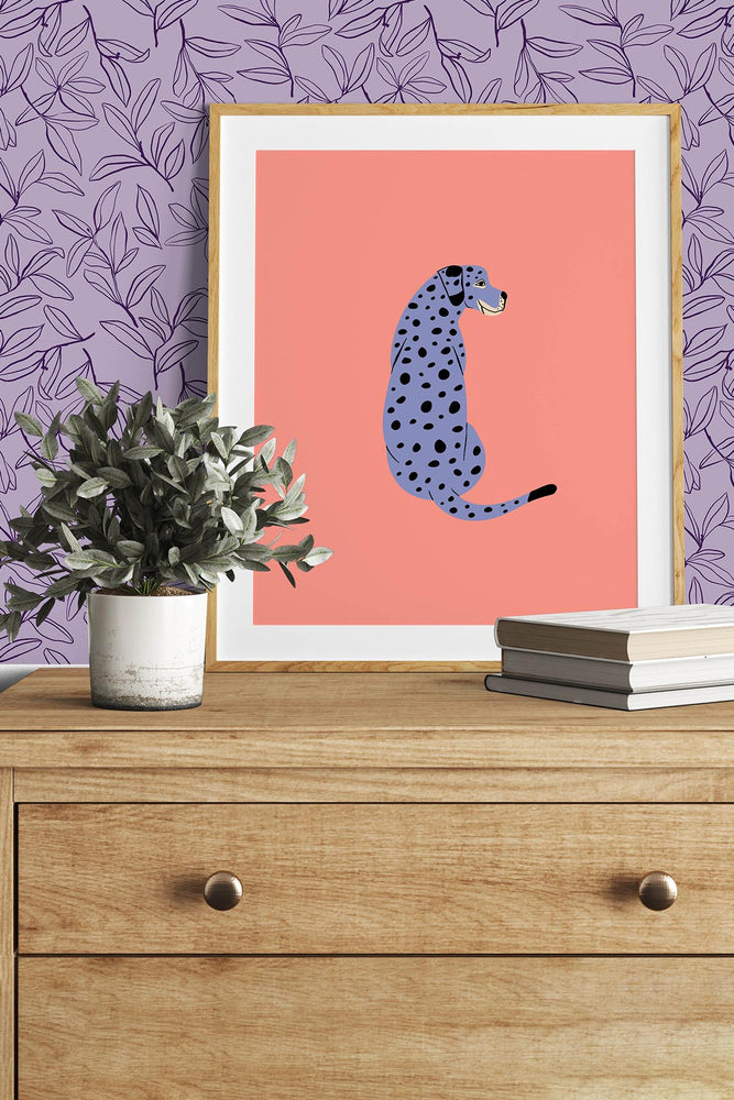Willow Leaves Wallpaper (Lavender) | Harper & Blake