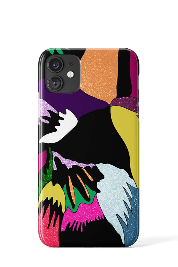 Glitter Feathers Phone Case (Orange)