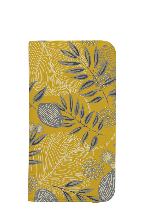 Grey Mustard Woodland by Gayle McCabe Wallet Phone Case (Yellow) | Harper & Blake