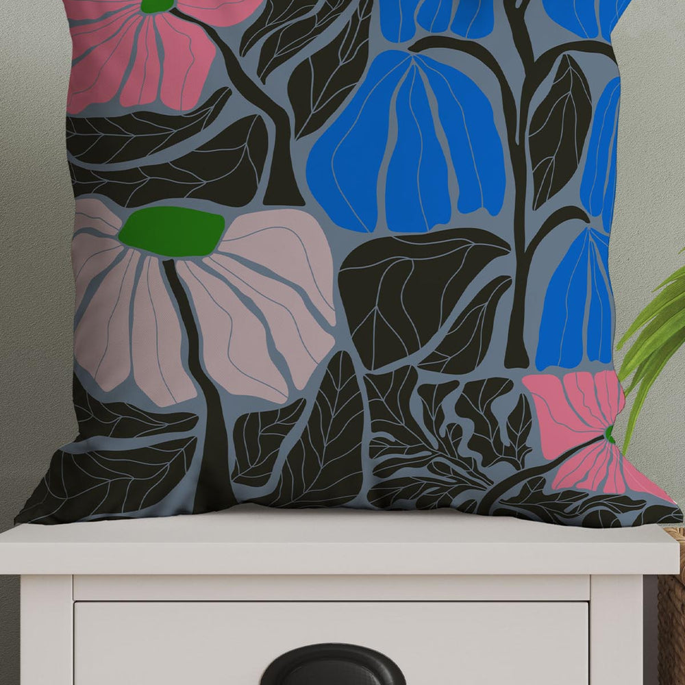 
                  
                    Abstract Flower Square Cushion (Denim Blue) | Harper & Blake
                  
                