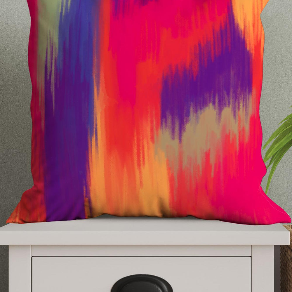 Abstract Northern Lights Square Cushion (Pink) | Harper & Blake