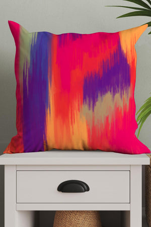 
            
                Load image into Gallery viewer, Abstract Northern Lights Square Cushion (Pink) | Harper &amp;amp; Blake
            
        