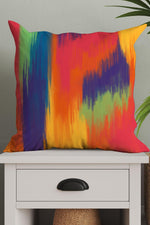 Abstract Northern Lights Square Cushion (Rainbow)