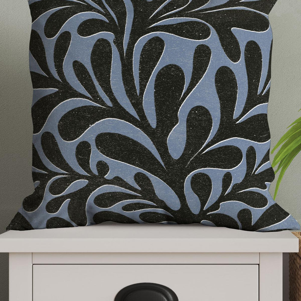 
                  
                    Abstract Plant Square Cushion (Blue Black) | Harper & Blake
                  
                