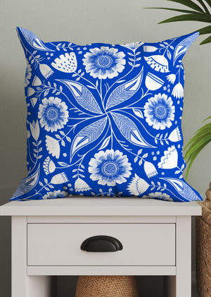 
            
                Load image into Gallery viewer, Botanical Blue by Rachel Parker Square Cushion (Blue) | Harper &amp;amp; Blake
            
        