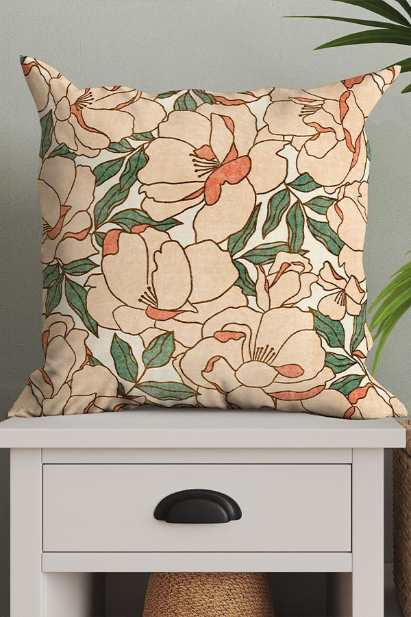 Floribunda By Amy MacCready Square Cushion (Peach) | Harper & Blake