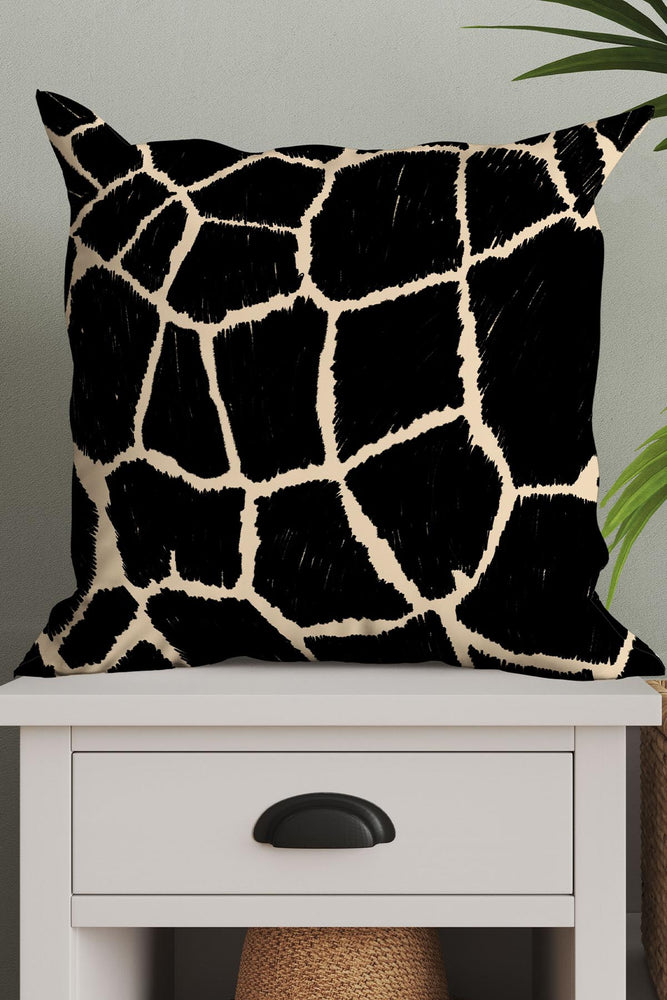 
            
                Load image into Gallery viewer, Giraffe Skin Square Cushion (Black) | Harper &amp;amp; Blake
            
        