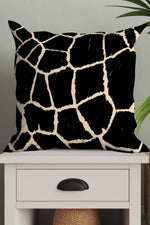 Giraffe Skin Square Cushion (Black)