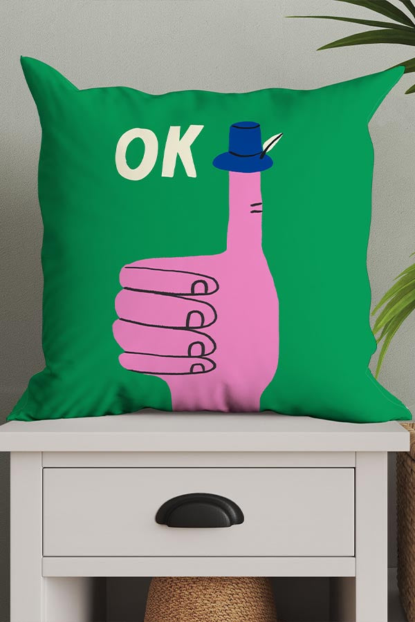 
                  
                    OK Green By Aley Wild Square Cushion (Green) | Harper & Blake
                  
                