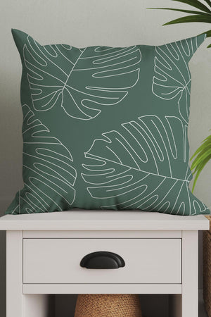 
            
                Load image into Gallery viewer, Monstera Plant Leaves Square Cushion (Green) | Harper &amp;amp; Blake
            
        