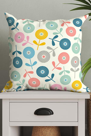 
            
                Load image into Gallery viewer, Spring Ditsy By Jackie Tahara Square Cushion (White) | Harper &amp;amp; Blake
            
        
