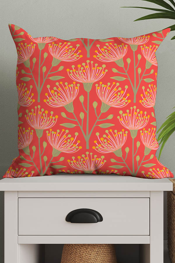 
            
                Load image into Gallery viewer, Eucalyptus By Jackie Tahara Square Cushion (Living Coral) | Harper &amp;amp; Blake
            
        