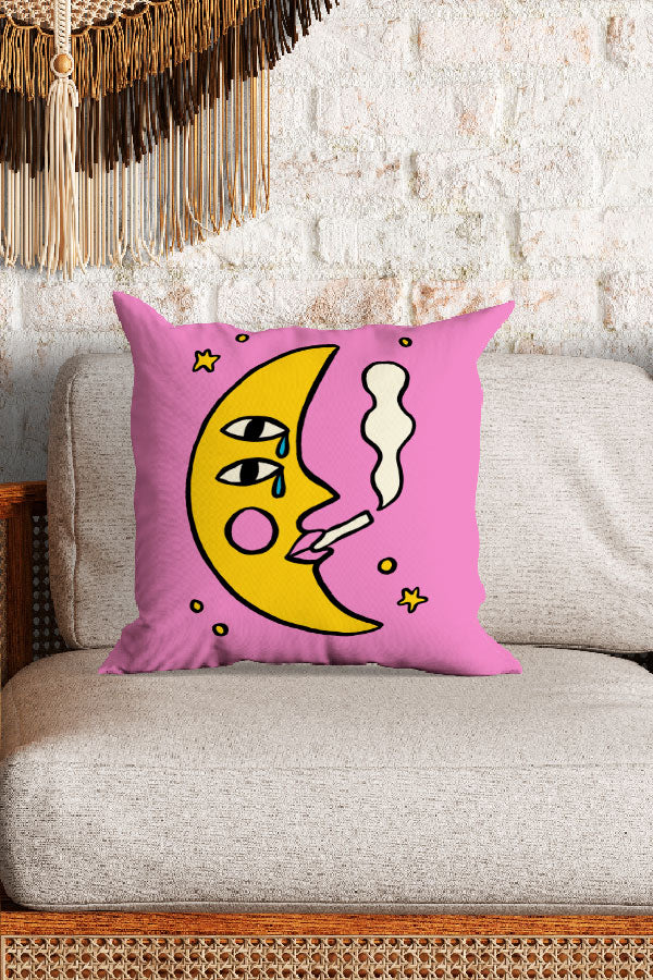 Sassy Moon By Aley Wild Square Cushion (Pink)