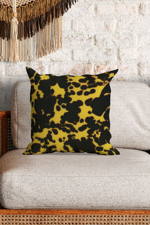 Tortoise Print Square Cushion (Yellow) | Harper & Blake