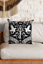 Witch Garden by Misentangledvision Square Cushion (Black)