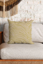 Zebra Skin Print Square Cushion (Lemon Yellow)