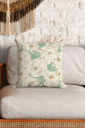 
            
                Load image into Gallery viewer, Zephirine By Amy MacCready Square Cushion (White) | Harper &amp;amp; Blake
            
        