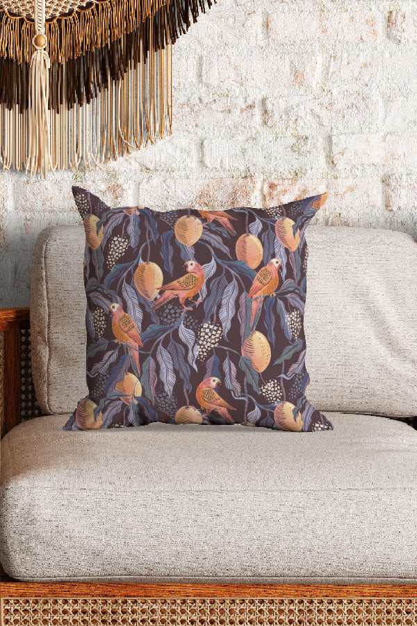 Moody Mango Garden By Rebecca Elfast Square Cushion (Dark) | Harper & Blake