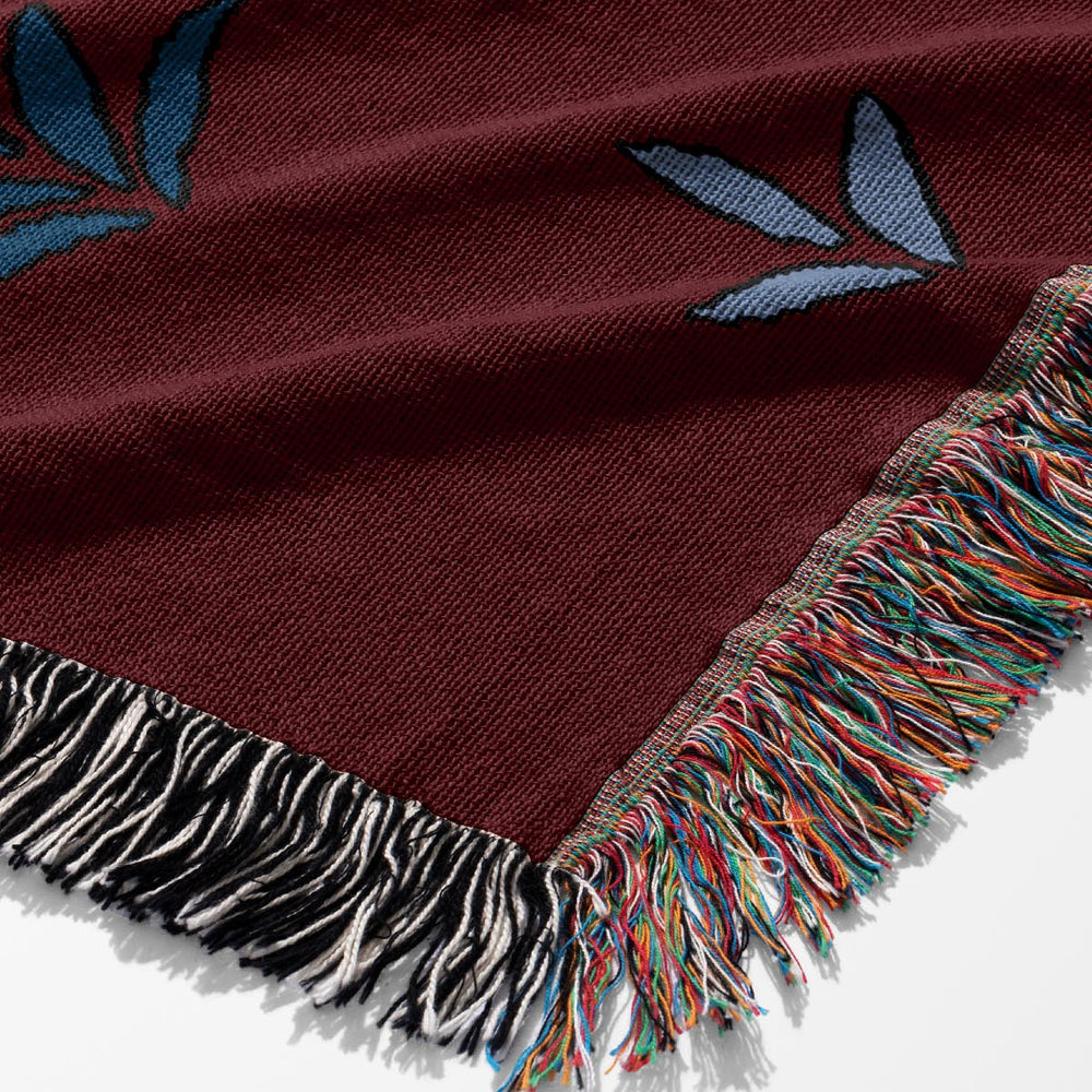 
                  
                    Two Floral Tigers Jacquard Woven Blanket (Deep Red) | Harper & Blake
                  
                