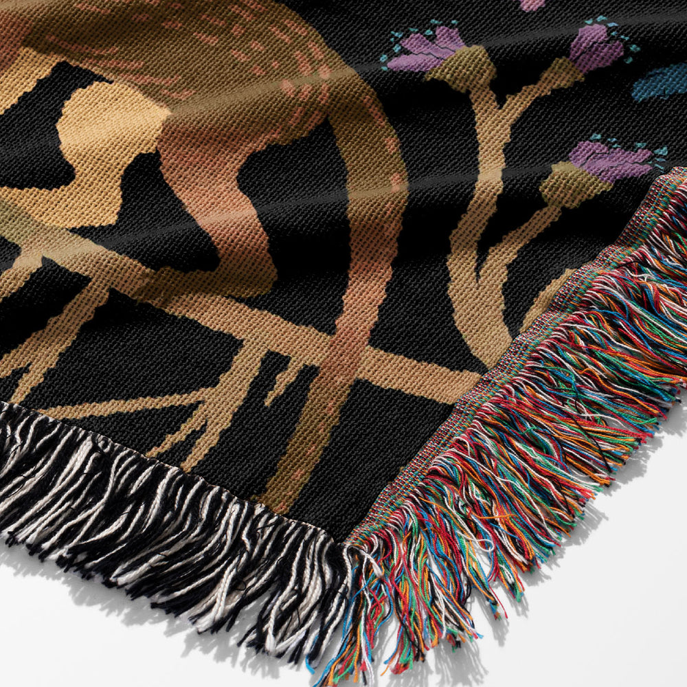 
                  
                    Joyful Jungle by Misentangledvision Jacquard Woven Blanket (Black) | Harper & Blake
                  
                