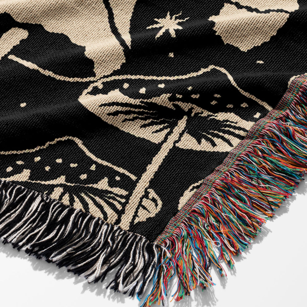 
                  
                    Mushroom Collection by Misentangledvision Jacquard Woven Blanket (Black) | Harper & Blake
                  
                