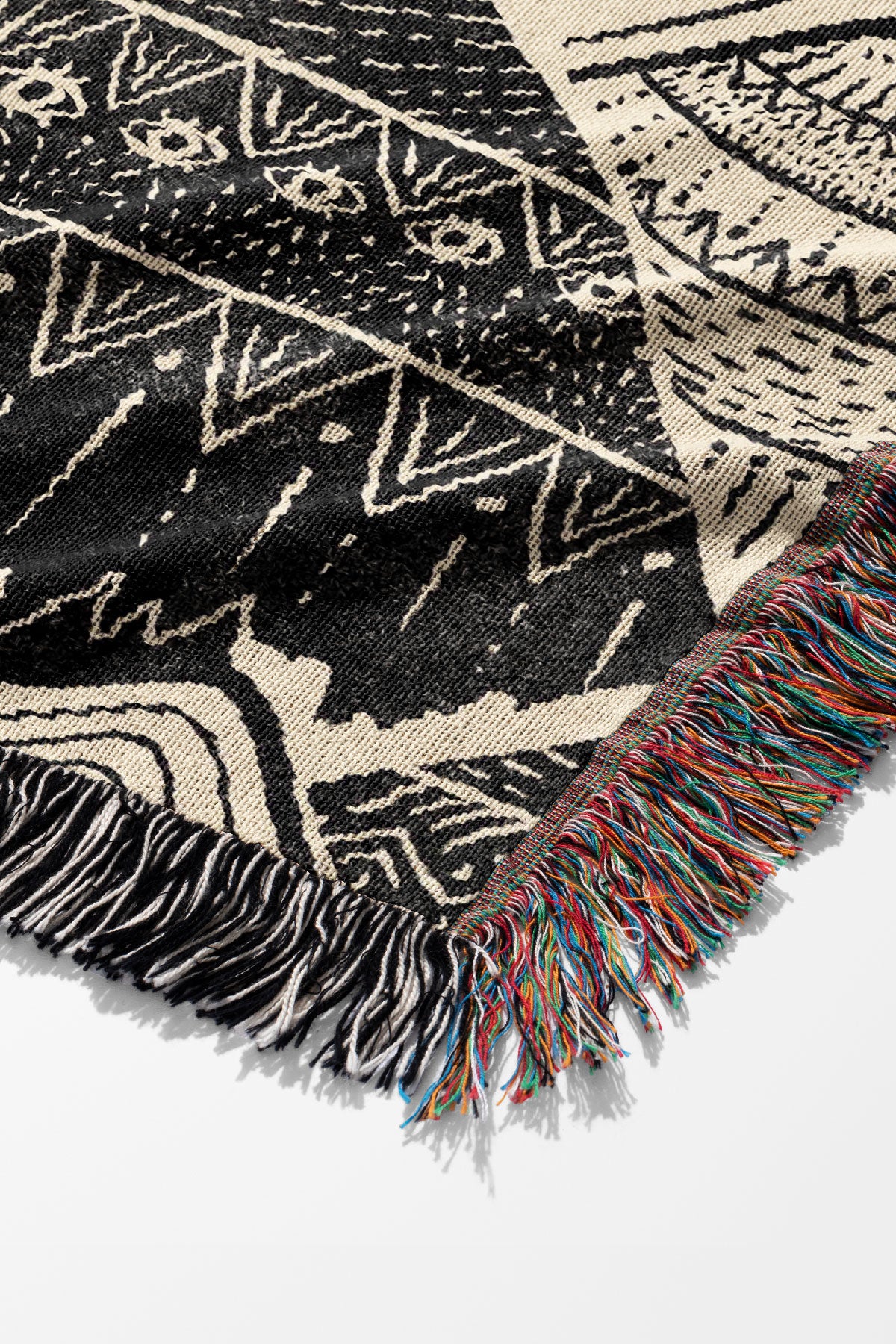Mystical Mountains by Misentangledvision Jacquard Woven Blanket (Monochrome) | Harper & Blake