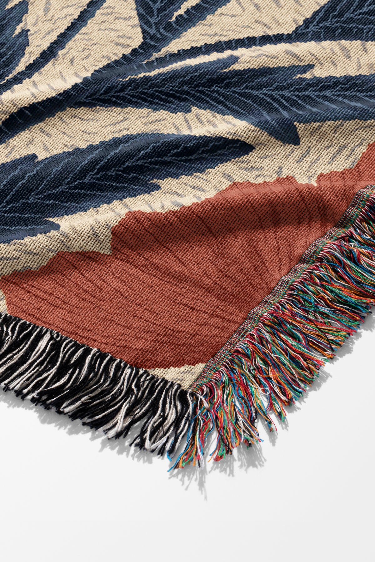 Poppy Flowers by Denes Anna Design Jacquard Woven Blanket (Beige) | Harper & Blake