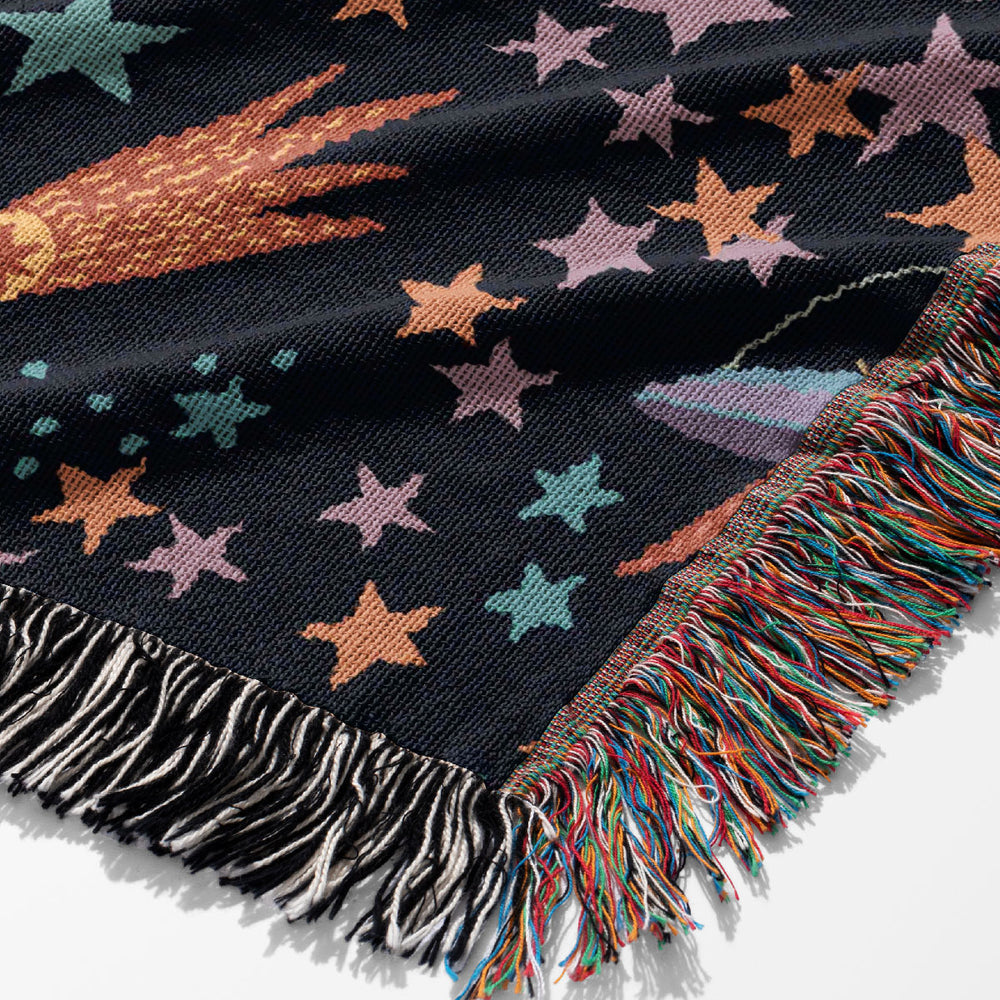 
                  
                    Space Adventures by Misentangledvision Jacquard Woven Blanket (Black) | Harper & Blake
                  
                