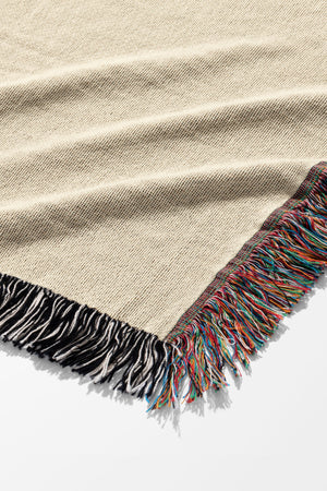 Talismans by Garabateo Jacquard Woven Blanket (Beige) | Harper & Blake