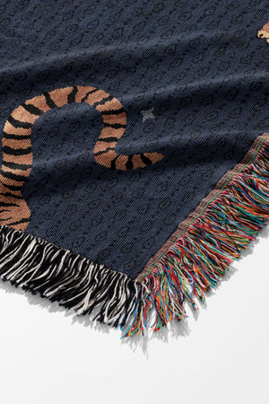 
            
                Load image into Gallery viewer, Tigers Steel by Misentangledvision Jacquard Woven Blanket (Blue) | Harper &amp;amp; Blake
            
        
