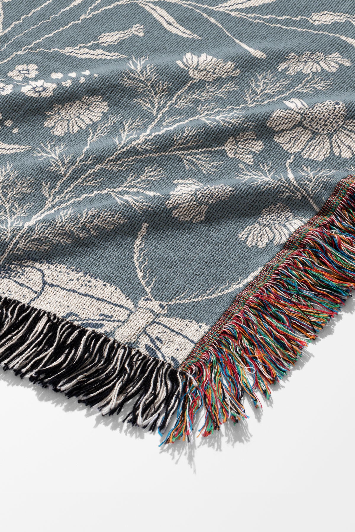 Wildflower Botanical by Denes Anna Design Jacquard Woven Blanket (Grey) | Harper & Blake