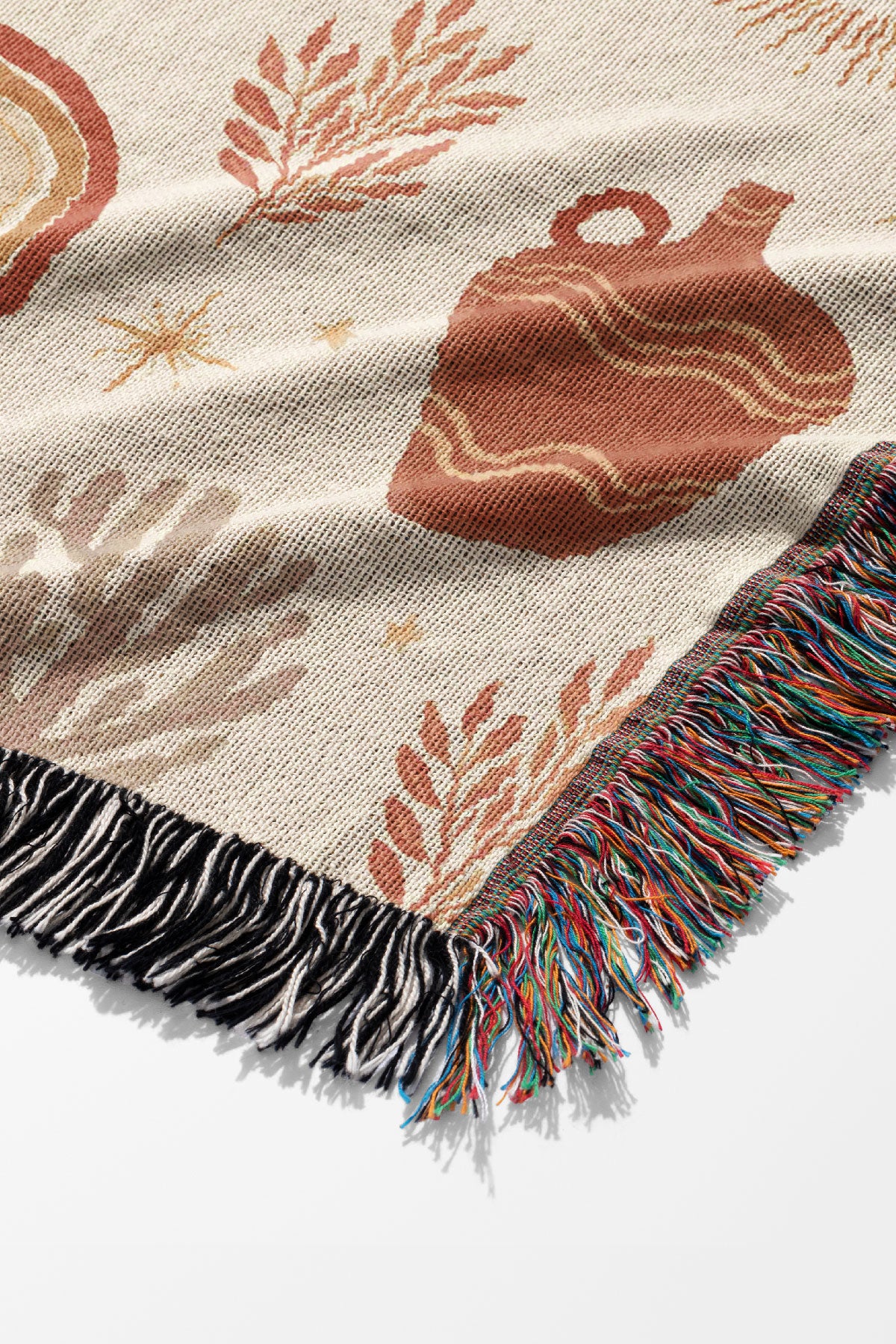 Vessels and Succulents By Rebecca Elfast Jacquard Woven Blanket (Beige) | Harper & Blake
