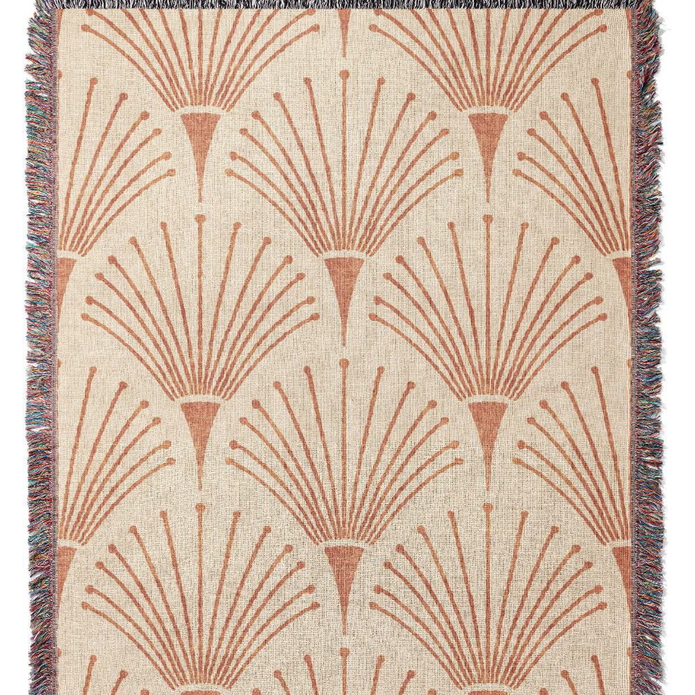 Albertine By Amy MacCready Jacquard Woven Blanket (Peach) | Harper & Blake