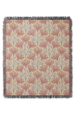 Eucalyptus By Jackie Tahara Jacquard Woven Blanket (Fuchsia Pink)